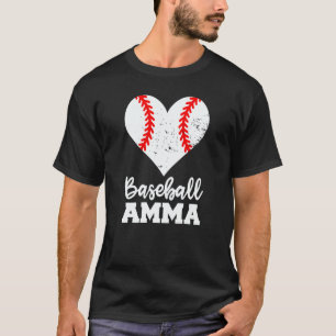 Baseball Amma Baseball Heart Grandma Amma T-Shirt