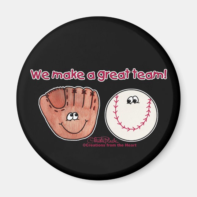 Baseball and Baseball Glove Team Magnet (Front)