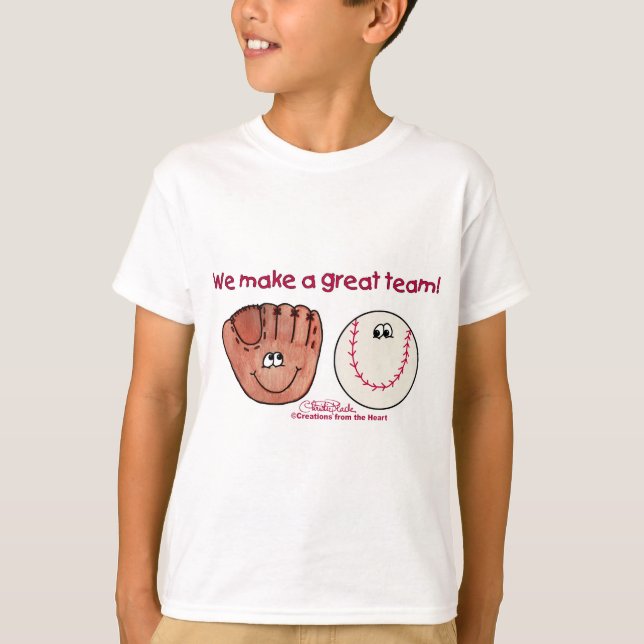 Baseball and Baseball Glove Team T-Shirt (Front)