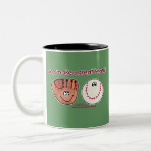Baseball and Baseball Glove Team Two-Tone Coffee Mug