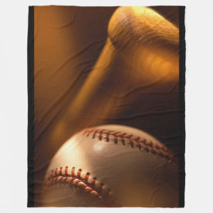 Baseball and Bat Fleece Blanket