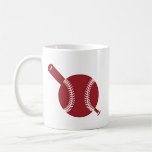 Baseball and Bat Icon Coffee Mug