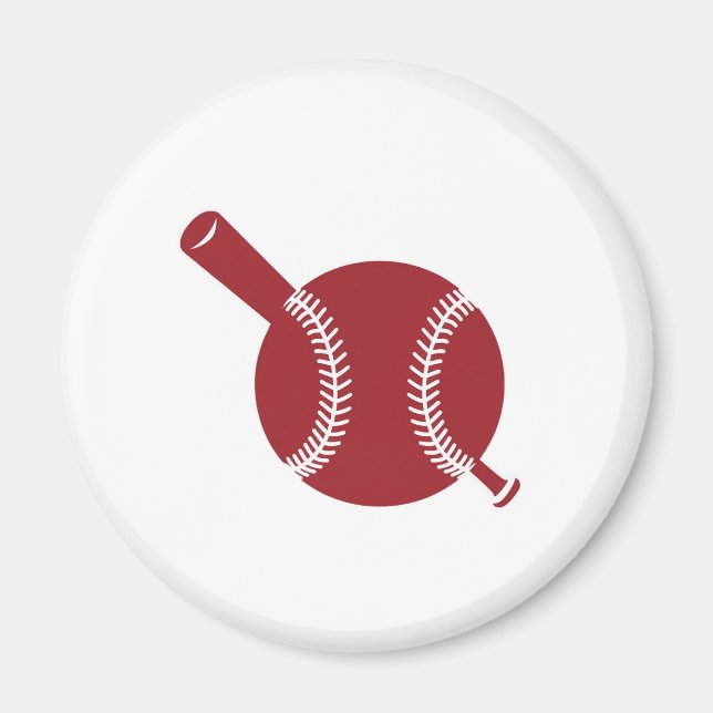 Baseball and Bat Icon Magnet (Front)