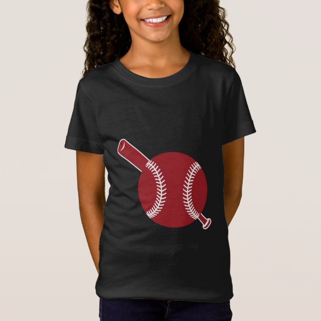 Baseball and Bat Icon T-Shirt (Front)