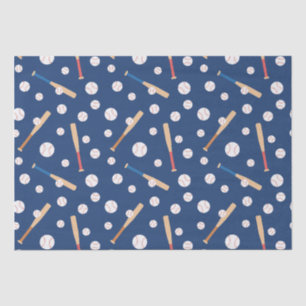 Baseball and Bat Sports Pattern Birthday Tissue Paper