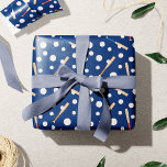 Baseball and Bat Sports Pattern Birthday Wrapping Paper<br><div class="desc">This fun baseball and bat pattern shows the sports equipment in a pattern on dark blue. It makes a great addition to a birthday,  Christmas,  or other holiday gift of a little boy or girl.</div>