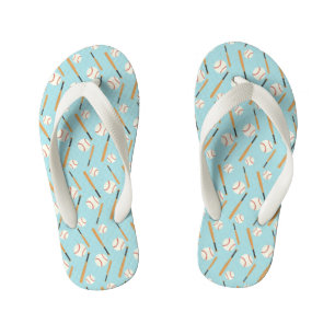 Baseball and Bats Pattern Boys  Kid's Jandals