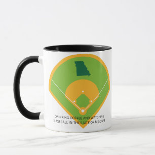 Baseball and Coffee in Missouri Mug