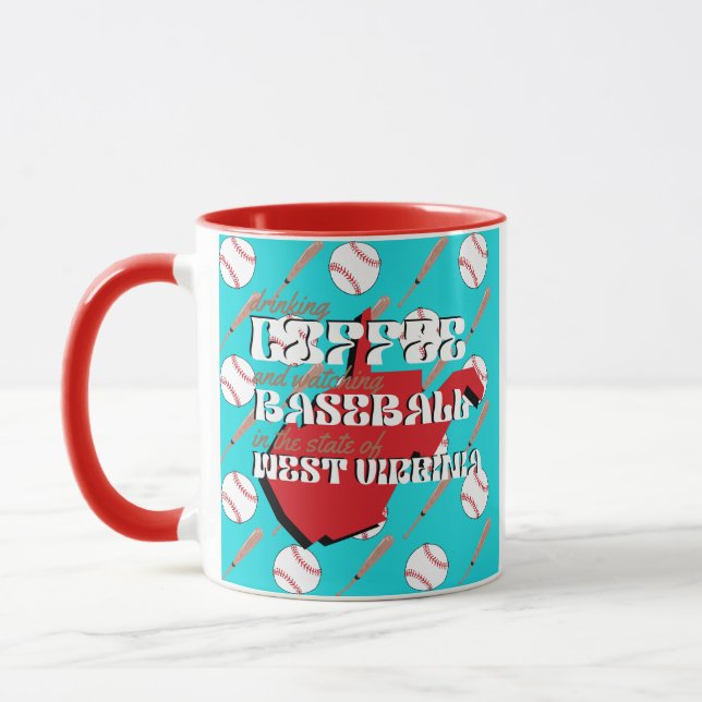 Baseball and Coffee in West Virginia  Mug (Left)