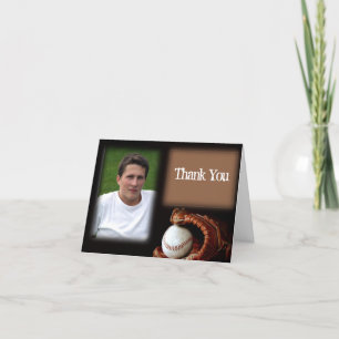 Baseball and Glove Graduation Thank You card