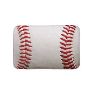 Baseball and Softball Red Stitching Bath Mat