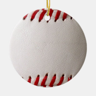 Baseball and Softball Red Stitching Ceramic Tree Decoration