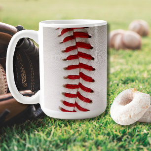 Baseball and Softball Red Stitching Coffee Mug