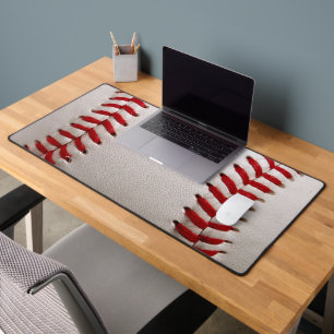 Baseball and Softball Red Stitching Desk Mat