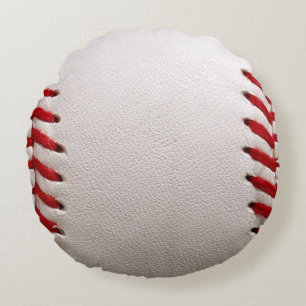 Baseball and Softball Red Stitching Round Cushion