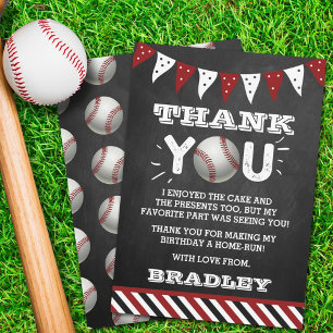 Baseball Any Age Birthday Thank You Card
