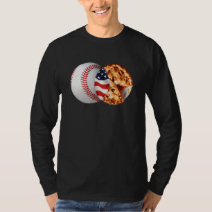 Baseball Apple Pie American Flag July 4th USA Men T-Shirt