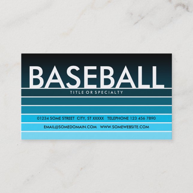 BASEBALL aqua swatch Business Card (Front)