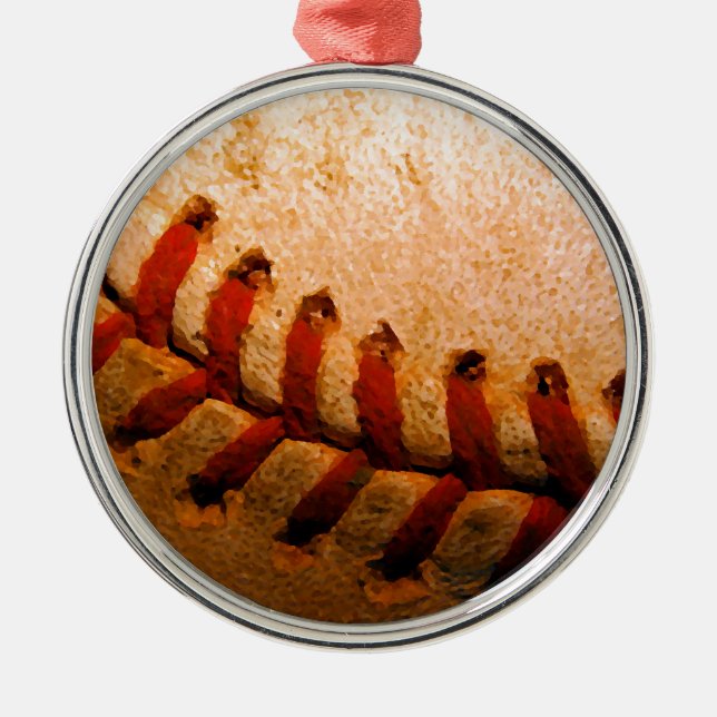 Baseball Art Metal Tree Decoration (Front)