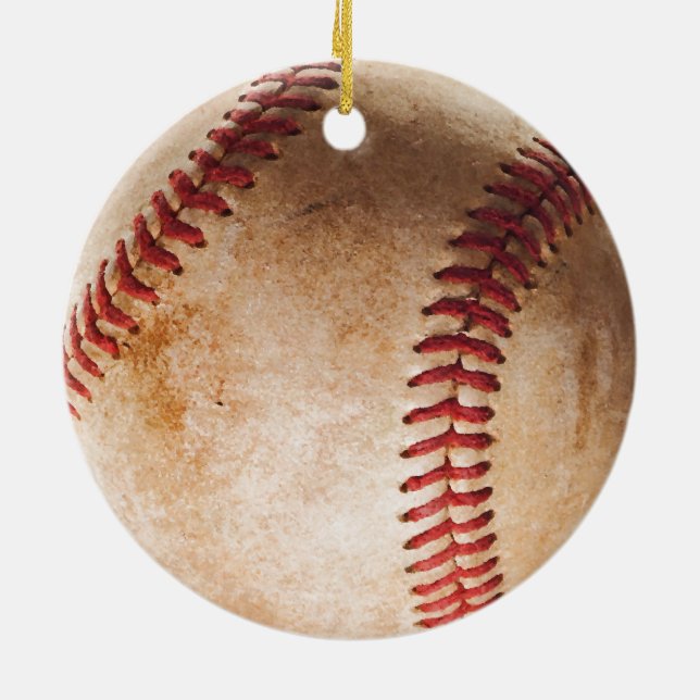 Baseball Artwork Christmas Ornaments (Back)