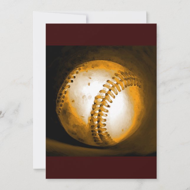 Baseball Artwork Invitation - Custom Invites (Front)