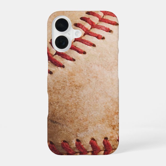 Baseball Artwork iPhone 16 Case (Back)
