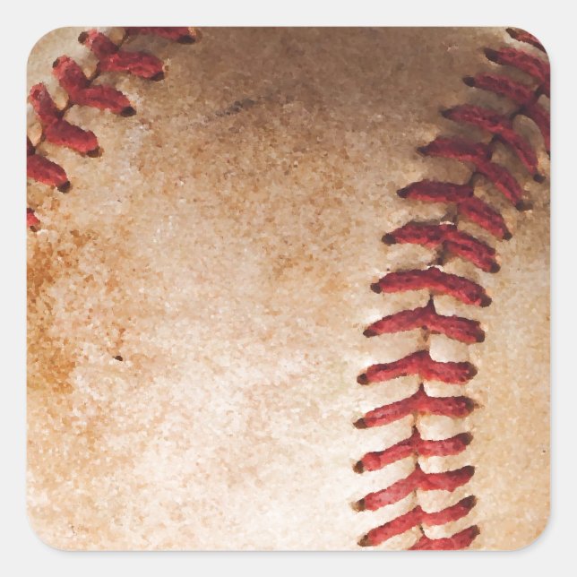 Baseball Artwork Square Sticker (Front)