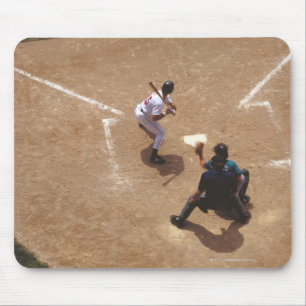 Baseball at Home Plate Mouse Pad