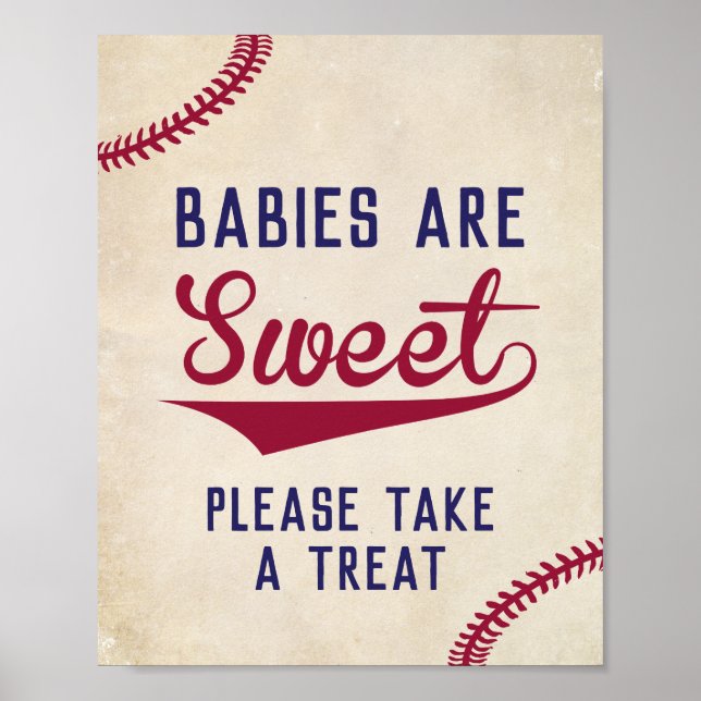 Baseball Babies are Sweet Please Take a Treat Sign (Front)