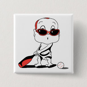 baseball baby 15 cm square badge