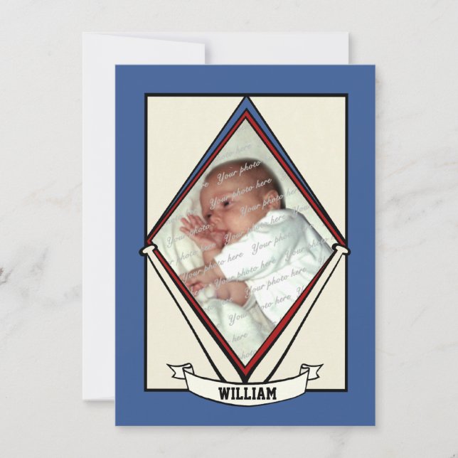 Baseball Baby Birth Announcement (Front)