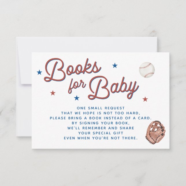 Baseball Baby Shower, Book for Baby Card Enclosure (Front)