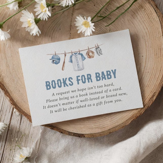 Baseball Baby Shower Books for Baby Enclosure Card (Creator Uploaded)