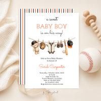 Baseball Baby Shower Boy Invitation