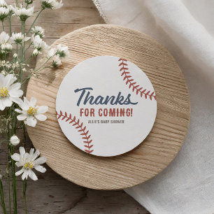 Baseball Baby Shower Classic Round Sticker