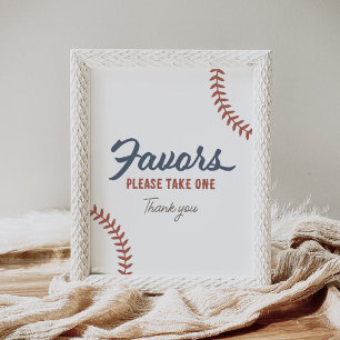 Baseball Baby Shower Favors Sign
