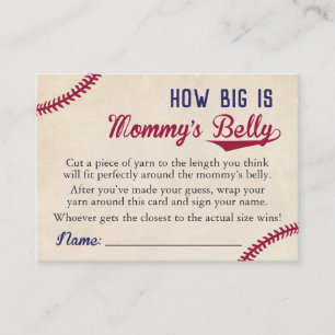 Baseball Baby Shower How Big is Mummy's Belly Calling Card