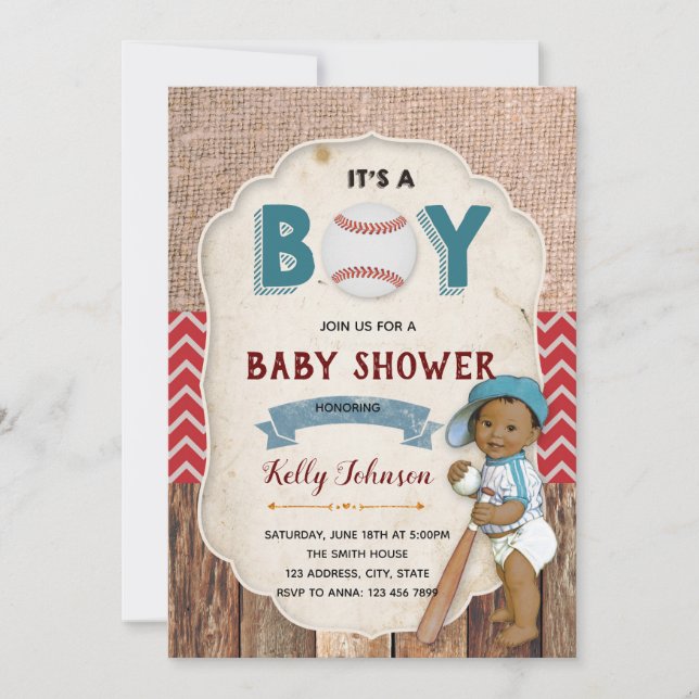 Baseball baby shower  invitation (Front)
