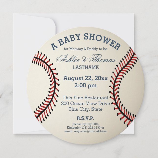 Baseball Baby Shower Invitation (Front)