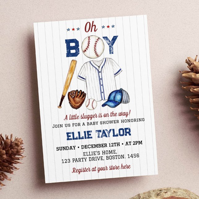 Baseball Baby Shower Invitation Little Slugger (Creator Uploaded)