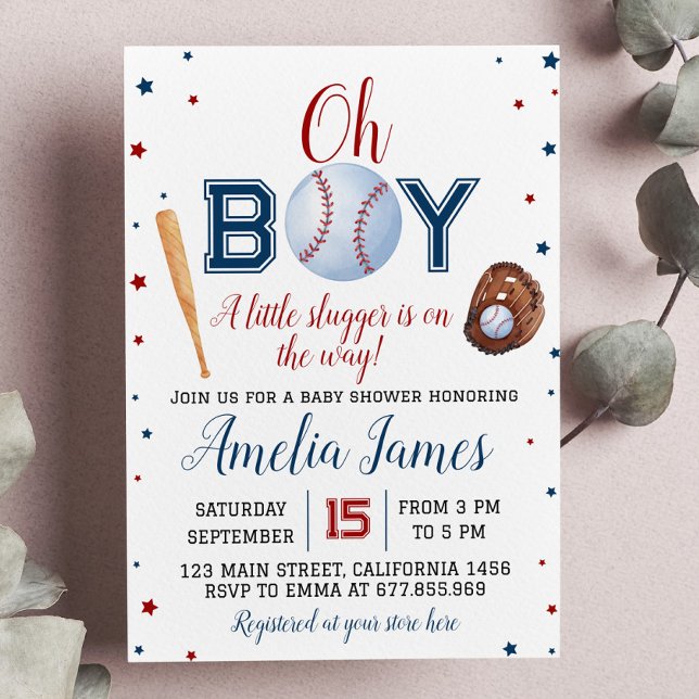Baseball Baby Shower Invitation Little Slugger (Creator Uploaded)