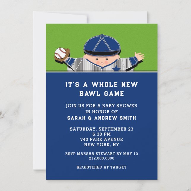 Baseball Baby Shower Invitations (Front)