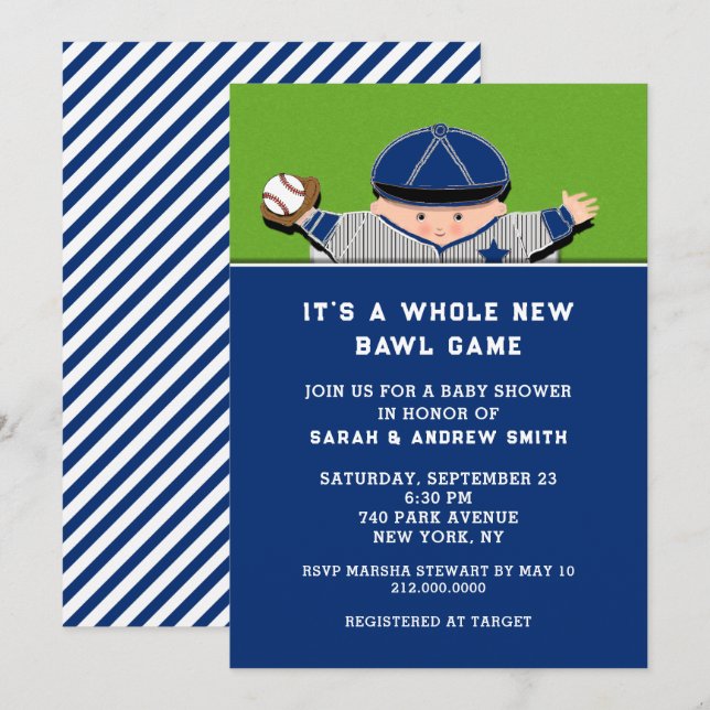 Baseball Baby Shower Invitations (Front/Back)