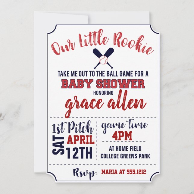 BASEBALL BABY SHOWER INVITE (Front)