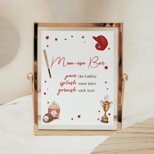 Baseball Baby Shower Mom Osa Bar Poster