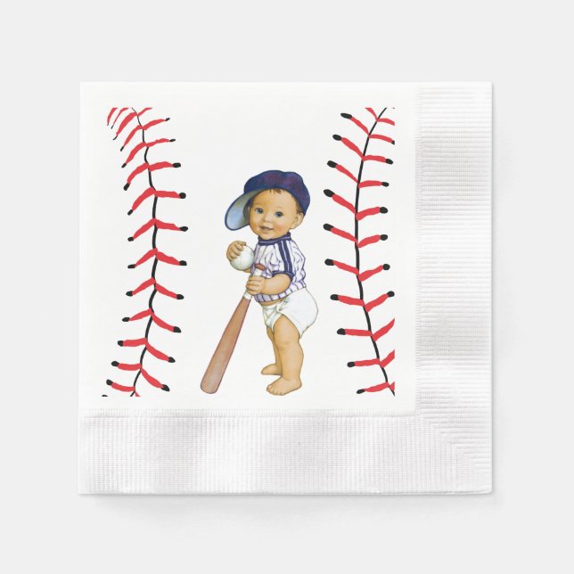 Baseball Baby Shower Paper Napkins (Front)
