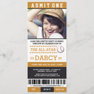 Baseball Bachelorette Party Invites