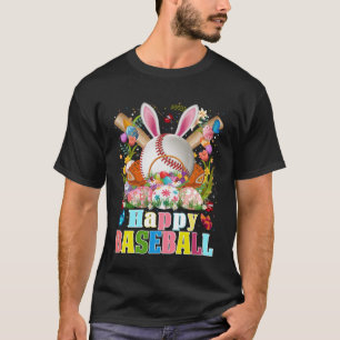 Baseball Ball & Bats Bunny Ears Easter Day Boys Ki T-Shirt