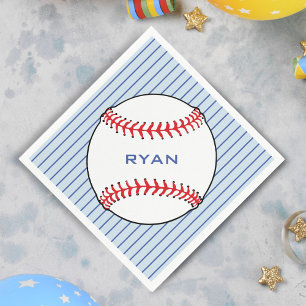 Baseball Ball Birthday Personalised Kids Party Napkin