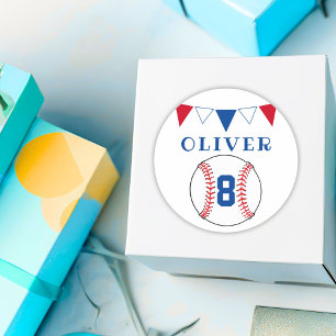 Baseball Ball Bunting Flags Kids Birthday Classic Round Sticker